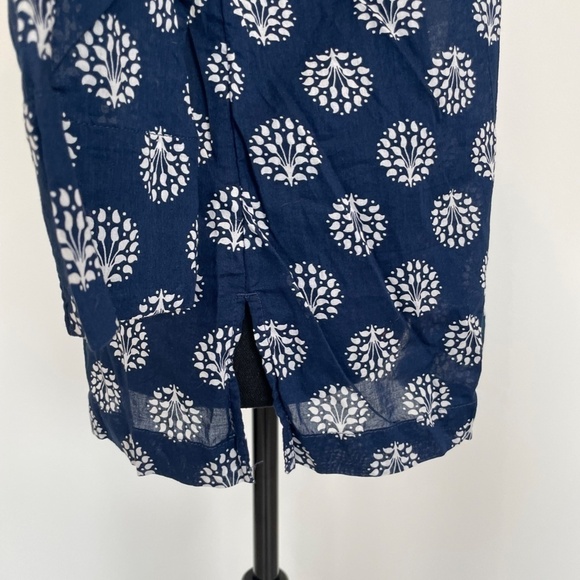 Talbots V-Neck Sheer 3/4 Sleeve Blue Top - Picture 4 of 7